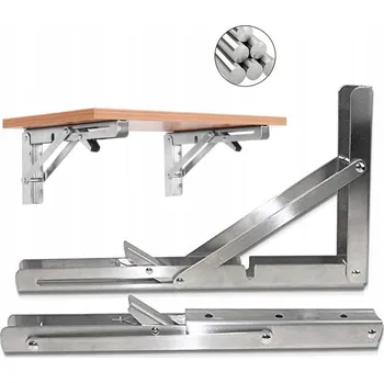 Obraz 2X SKLÁDACÍ ZÁVĚS PRO STŮL SKLÁDACÍ TROJÚHELNÍKOVÉ DRŽÁKY POLIC VYSOKÁ NOSNOST