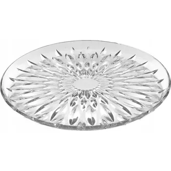 Talíř SKLENĚNÁ PODNOS, ozdobný talíř na pokrmy. Křišťálové sklo 30 cm