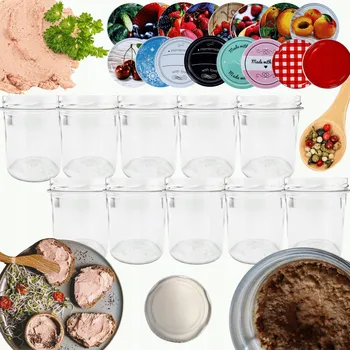 Sklenice Sklenice 346ml na džemy, džemy klobásy, paštiky, 10 sad šroubovací víčka 82mm PZH