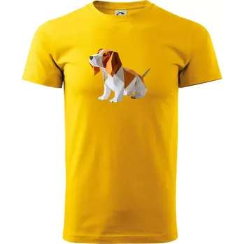 Pánské tričko Bígl slepený z papíru - Triko extra velké (5-8XL) - 6XL ( Žlutá )