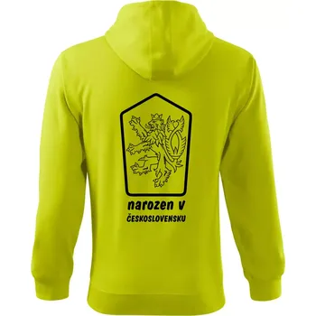Pánská móda Narozen / narozena v Československu - Mikina s kapucí na zip trendy zipper - XL ( Limetková )
