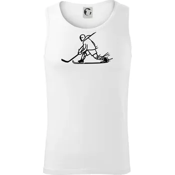 Kreslený hokejista tučnou fixou - Tílko pánské Core - XL ( Bílá )