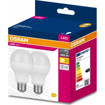 Žárovka 2x LED žárovka E27 A68 19W = 150W 2452lm 3000K Teplá bílá 200° OSRAM VALUE