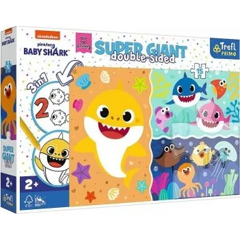 Puzzle Trefl Puzzle Super giant Baby Shark 15 dílků - oboustranné