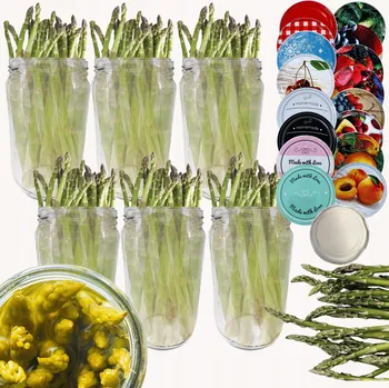 Sklenice Sklenice 720 ml na džemy, džemy, protlaky, saláty – 6 kusů v sadě, šroubovací víčka 82 mm