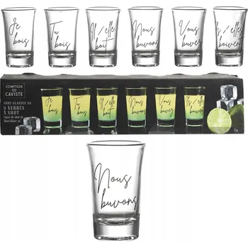 Sklenice Sklenice na vodku likéry tinkturu, sada 6 S NÁPISY Verres