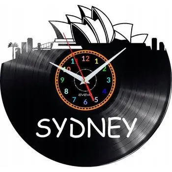 Hodiny SYDNEY NÁSTĚNNÉ HODINY DEKORATIVNÍ MODERNÍ VINYLOVÁ DESKA