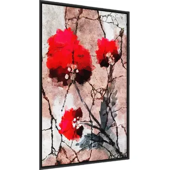 Obraz Plakát Červené KVĚTY Akvarel Abstrakce 50x70