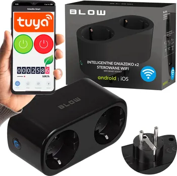 Elektrická zásuvka CHYTRÁ WiFi ZÁSUVKA TUYA DVOJITÁ MĚŘÍ WATTY ČASOVAČ 16A