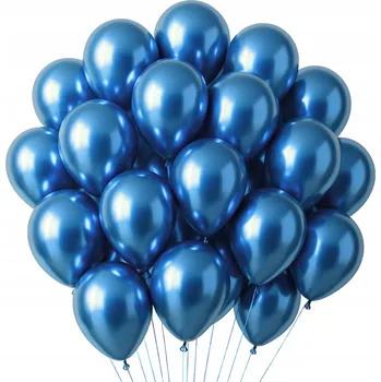 Balónek BALÓNKY MODRÉ CHROMOVANÉ SADA BALÓNKŮ K NAROZENINÁM 30 cm GLOSSY 50 KS