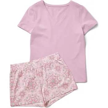 Dámské noční prádlo 704553 - Tchibo - Krátká pyžamová souprava - pro ženy - vel. XL 48/50 - barva: růžová