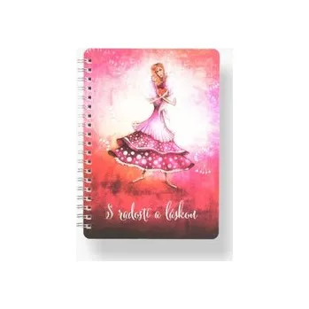 Kroužkový blok S radostí a láskou B6, linka, 50 listů