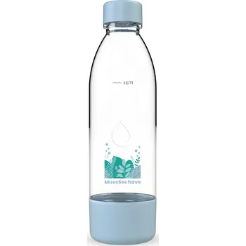 Láhev pro saturátor PushAir Dafi 0,7 l, azurová - motiv rostlin