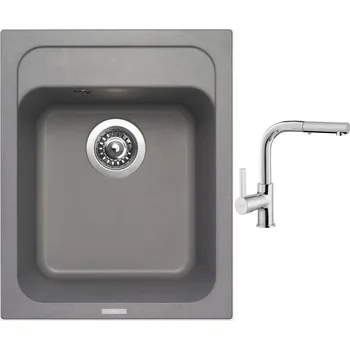 Granitový dřez Set Sinks CLASSIC 400 Titanium + baterie Sinks ENIGMA S chrom