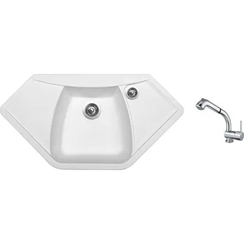 Granitový dřez Set Sinks NAIKY 980 Milk + baterie Sinks MIX 3 S Chrom