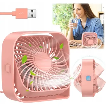 Domácí ventilátor USB Ventilátor Tichý Mini Stolní Ventilátor Chlazení TOPK K50 Růžový