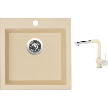 Granitový dřez Set Sinks VIVA 455 Sahara + baterie Sinks MIX 3 P Sahara