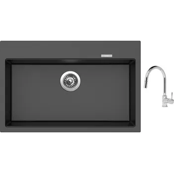 Kuchyňský dřez Set Sinks MAXIMO 780 Metalblack + baterie Sinks MIX 35 P chrom