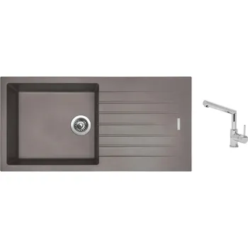 Kuchyňský dřez Set Sinks PERFECTO 1000 Truffle + baterie Sinks MIX 350 P chrom