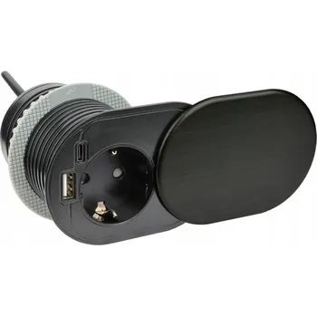 Elektrická zásuvka Elektrická zásuvka, stolní USB Design Light, černá