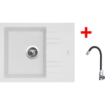 Granitový dřez Sinks LINEA 600 Milk + Elasta nerez/černá