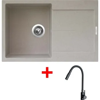 Granitový dřez Sinks ULTIMA 790 Avena + ELASTA S černá matná