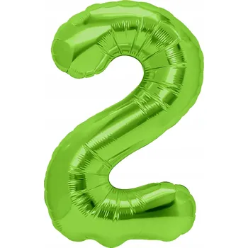 Balónek Id_2339_2zie FÓLIOVÝ BALÓNEK ČÍSLICE 2 ZELENÝ 100 cm ZELENÁ DVA DVOJKA ROKY