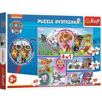 Puzzle Puzzle s hledáním rozdílů Tlapková patrola 4v1 (30, 30, 60, 160 dílků)