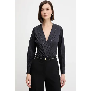 Body Bavlněné body Elisabetta Franchi dámské, tmavomodrá barva, CB00256E2 59X, vel. 42