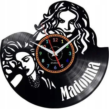 Hodiny Madona HODINY NÁSTĚNNÉ DEKORATIVNÍ MODERNÍ VINYLOVÁ DESKA VINYL JAKO DÁREK