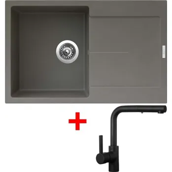 Granitový dřez Sinks ULTIMA 790 Truffle + ENIGMA S Černá matná