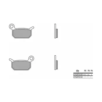 Brzdová destička BRZDOVÉ DESTIČKY BREMB 07GR70SD SINTER METAL