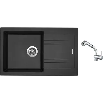 Kuchyňský dřez Set Sinks LINEA 780 N Metalblack + baterie Sinks MIX 3 S Chrom