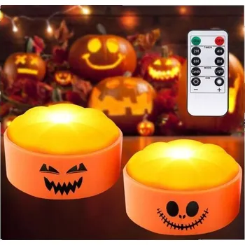 Party dekorace LED světýlka do dýně na Halloween oranžová s dálkovým ovládáním