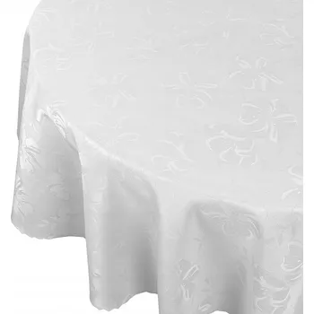ubrus Ubrus Odolný Skvrnám na Stůl Bílý Květiny Kruh prům. 150 cm kulatý