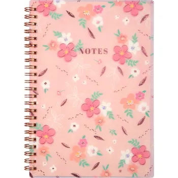 Blok Růžový blok s květinami A5