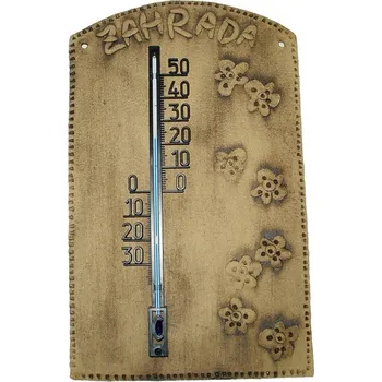 Květináč Teploměr s nápisem a květy