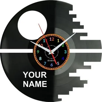 Hodiny Hvězda Smrti Tvé Jméno Nástěnné Hodiny Vinylová Deska Moderní Dekorace