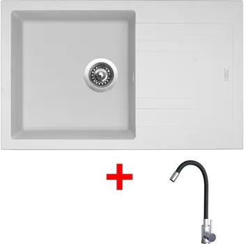 Granitový dřez Sinks LINEA 780 Milk + Elasta nerez/černá