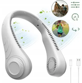 Domácí ventilátor VENTILÁTOR NA KRK PŘENOSNÝ MINI KLIMATIZACE USB 3 RYCHLOSTI