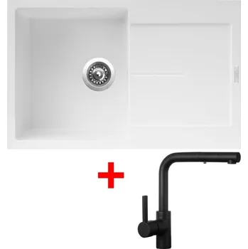 Granitový dřez Sinks ULTIMA 790 Milk + ENIGMA S Černá matná