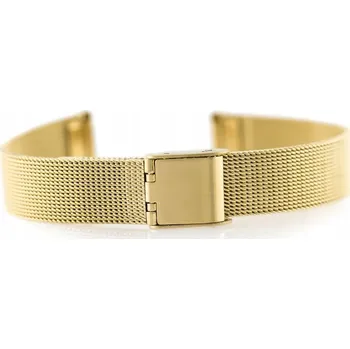 Hodinky Náramek 301G - kvalitní síťovina - zlatý - 12 mm