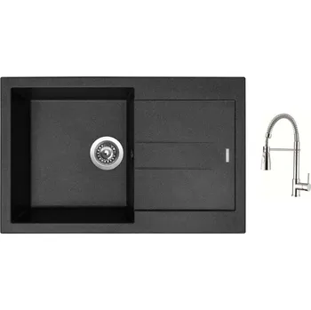Granitový dřez Set Sinks AMANDA 780 Granblack + baterie Sinks MIX 35 PROF S chrom