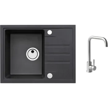 Granitový dřez SET ALVEUS Intermezzo 30 - 91 + BATERIE ANGEL chrom