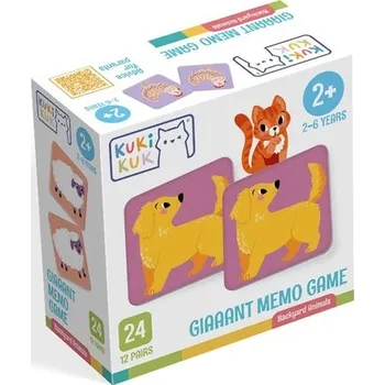 Desková hra KukiKuk Giaaant Memo Game Backyard Animals