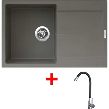 Granitový dřez Sinks ULTIMA 790 Truffle + Elasta nerez/černá