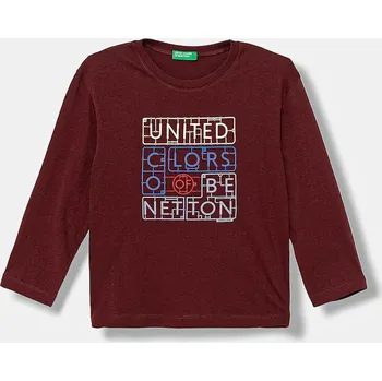 Chlapecké tričko Dětské tričko s dlouhým rukávem United Colors of Benetton vínová barva, s potiskem, 3I1XG10JZ 3I1XG10JZ.P.seasonal 83X, vel. 98