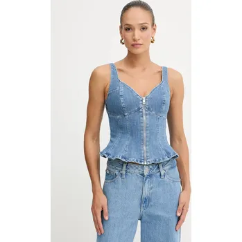Džínový top Guess ANIKA W5YH0Z.D4LU0 modrá 05A, vel. S