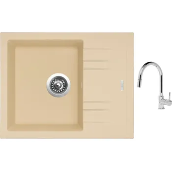 Granitový dřez Set Sinks LINEA 600 N Sahara + baterie Sinks MIX 35 P chrom