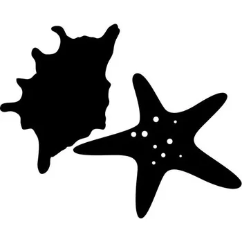 Samolepící dekorace Samolepka na stěnu hvězdice a mušle 36x45cm